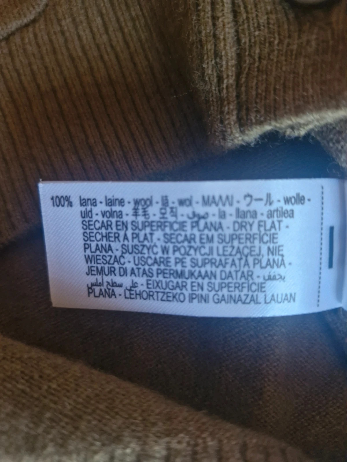 Gilet Zara 100 % lana color caqui – Talla S – Cardigan de punto fino – photo 6